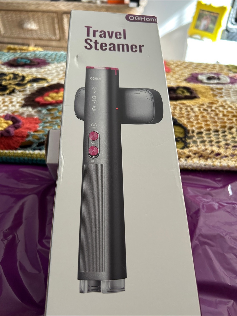 Travel Steamer - Black with Pink Accents